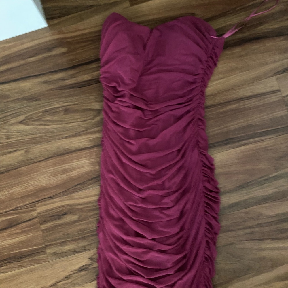 Mable rouched magenta dress
